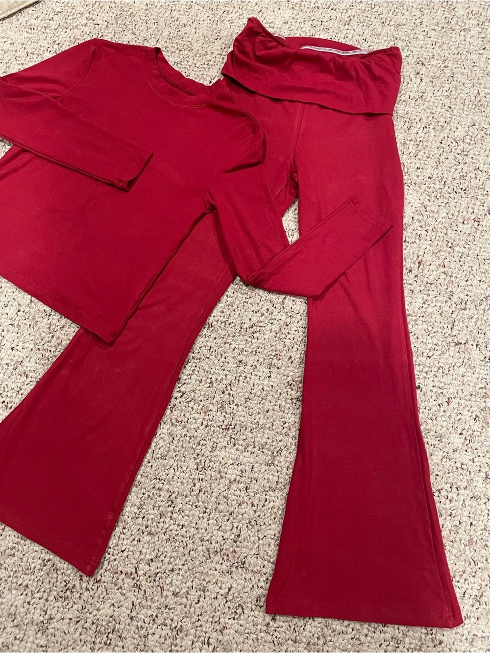 Matching Lounge Set | Athleisure, Travel, Yoga 2pc set - Size Small Deep Red